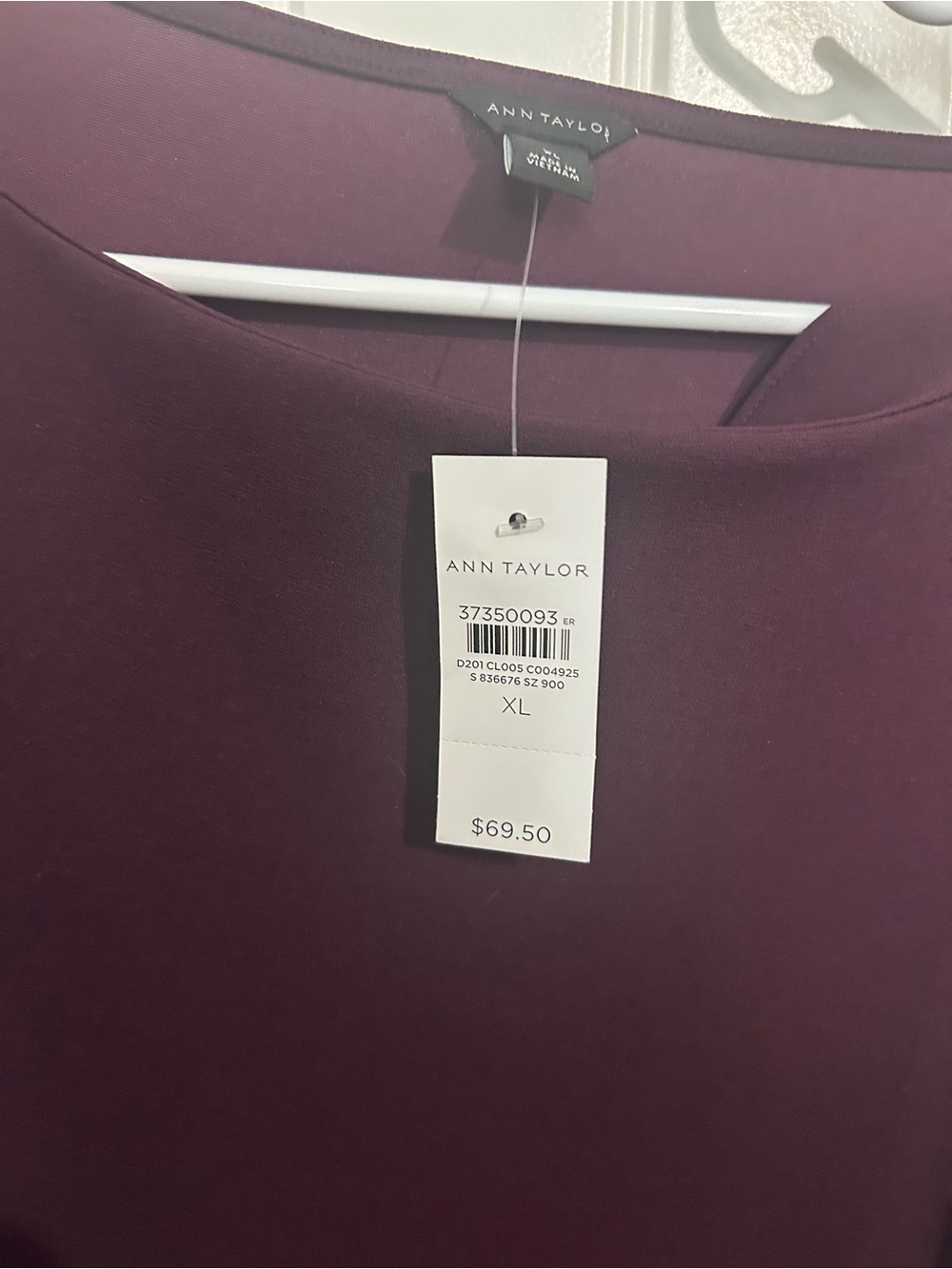 Ann Taylor Plum Pleated-Sleeve Blouse - Deep Plum - Picture 2 of 4